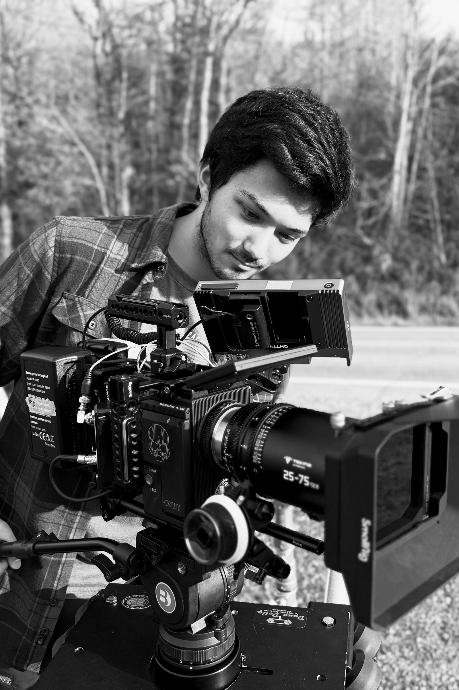 Ronan Furuta using a cinema camera on the set of Glorious Obscurity